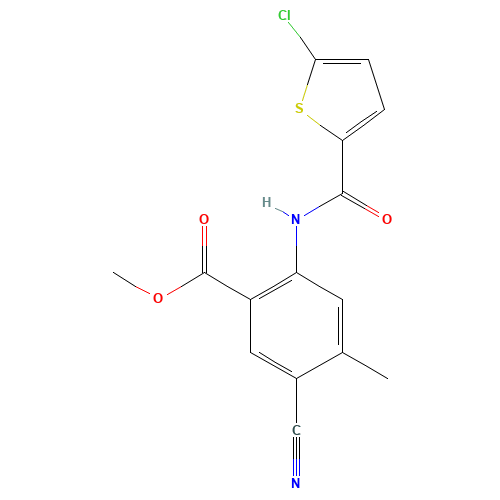methyl 2-[(5-chlorothiophene-2-carbonyl)amino]-5-cyano-4-methylbenzoate (CAS: 929214-87-9) - Related Chemical Product