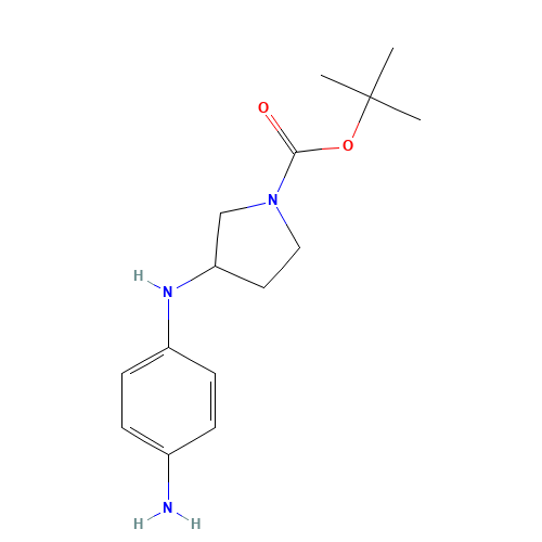 tert-butyl 3-(4-aminoanilino)pyrrolidine-1-carboxylate (CAS: 1159976-32-5) - Chemical Structure and Molecular Formula 