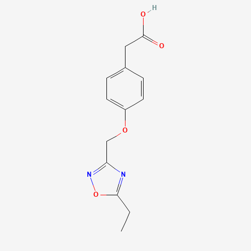 2-[4-[(5-ethyl-1,2,4-oxadiazol-3-yl)methoxy]phenyl]acetic acid (CAS: 1282309-02-7) - Chemical Structure and Molecular Formula 