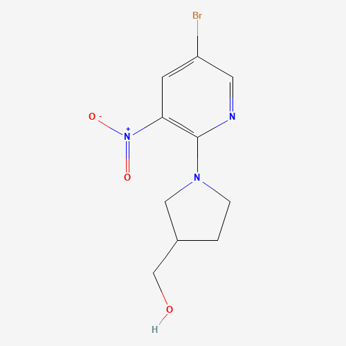 [1-(5-bromo-3-nitropyridin-2-yl)pyrrolidin-3-yl]methanol (CAS: 1138444-02-6) - Chemical Structure and Molecular Formula 
