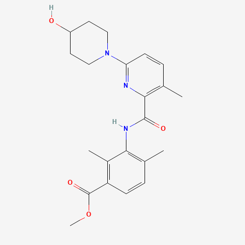 methyl 3-[[6-(4-hydroxypiperidin-1-yl)-3-methylpyridine-2-carbonyl]amino]-2,4-dimethylbenzoate (CAS: 1529761-14-5) - Chemical Structure and Molecular Formula 