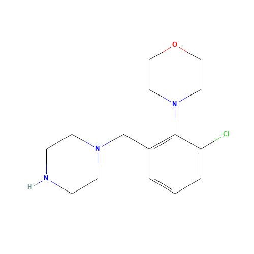 4-[2-chloro-6-(piperazin-1-ylmethyl)phenyl]morpholine (CAS: 1446818-91-2) - Chemical Structure and Molecular Formula 