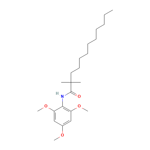 2,2-dimethyl-N-(2,4,6-trimethoxyphenyl)dodecanamide (CAS: 114289-47-3) - Chemical Structure and Molecular Formula 