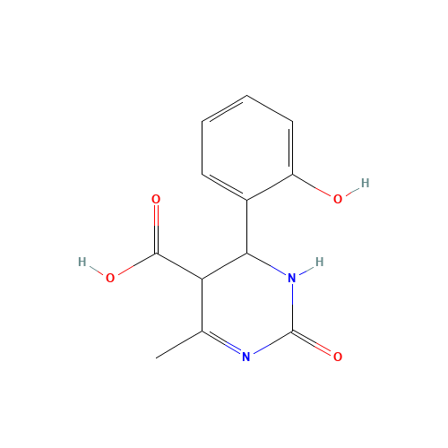 6-(2-hydroxyphenyl)-4-methyl-2-oxo-5,6-dihydro-1H-pyrimidine-5-carboxylic acid (CAS: 69785-28-0) - Chemical Structure and Molecular Formula 