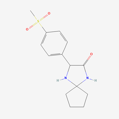 2-(4-methylsulfonylphenyl)-1,4-diazaspiro[4.4]nonan-3-one (CAS: 1272755-86-8) - Chemical Structure and Molecular Formula 