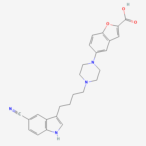 5-[4-[4-(5-cyano-1H-indol-3-yl)butyl]piperazin-1-yl]-1-benzofuran-2-carboxylic acid (CAS: 163521-19-5) - Related Chemical Product