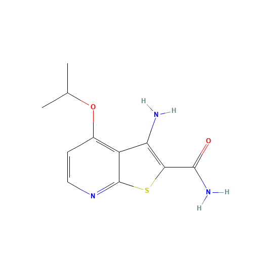 3-amino-4-propan-2-yloxythieno[2,3-b]pyridine-2-carboxamide (CAS: 635731-58-7) - Chemical Structure and Molecular Formula 