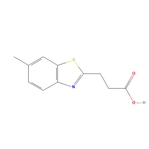 3-(6-methyl-1,3-benzothiazol-2-yl)propanoic acid (CAS: 1315317-88-4) - Chemical Structure and Molecular Formula 
