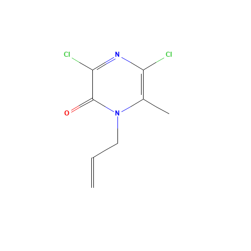 3,5-dichloro-6-methyl-1-prop-2-enylpyrazin-2-one (CAS: 216979-25-8) - Chemical Structure and Molecular Formula 
