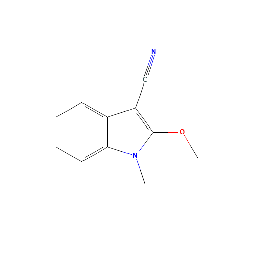 2-methoxy-1-methylindole-3-carbonitrile (CAS: 128200-38-4) - Chemical Structure and Molecular Formula 