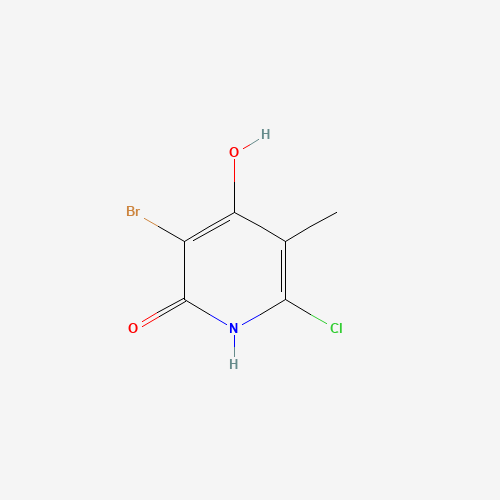 3-bromo-6-chloro-4-hydroxy-5-methyl-1H-pyridin-2-one (CAS: 89324-53-8) - Chemical Structure and Molecular Formula 
