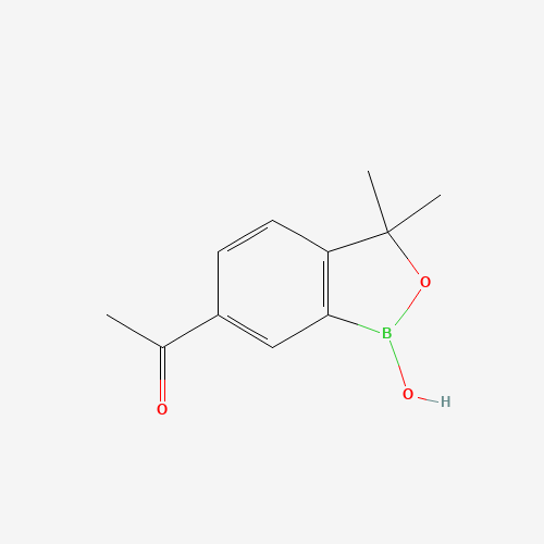 1-(1-hydroxy-3,3-dimethyl-2,1-benzoxaborol-6-yl)ethanone (CAS: 1437052-61-3) - Chemical Structure and Molecular Formula 
