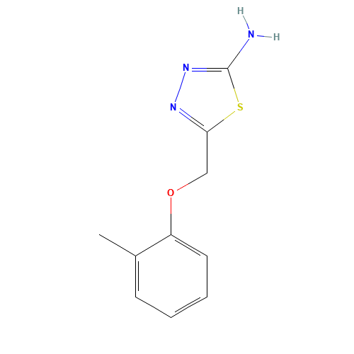 5-[(2-methylphenoxy)methyl]-1,3,4-thiadiazol-2-amine (CAS: 84138-75-0) - Chemical Structure and Molecular Formula 
