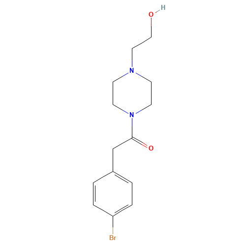 2-(4-bromophenyl)-1-[4-(2-hydroxyethyl)piperazin-1-yl]ethanone (CAS: 1157070-02-4) - Chemical Structure and Molecular Formula 