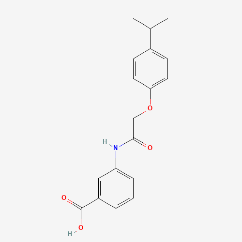 3-[[2-(4-propan-2-ylphenoxy)acetyl]amino]benzoic acid (CAS: 649773-61-5) - Chemical Structure and Molecular Formula 