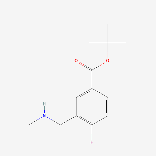 tert-butyl 4-fluoro-3-(methylaminomethyl)benzoate (CAS: 171050-01-4) - Chemical Structure and Molecular Formula 