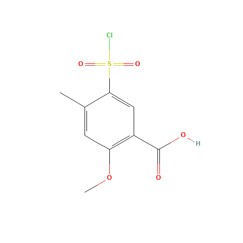 5-chlorosulfonyl-2-methoxy-4-methylbenzoic acid (CAS: 85591-40-8) - Chemical Structure and Molecular Formula 