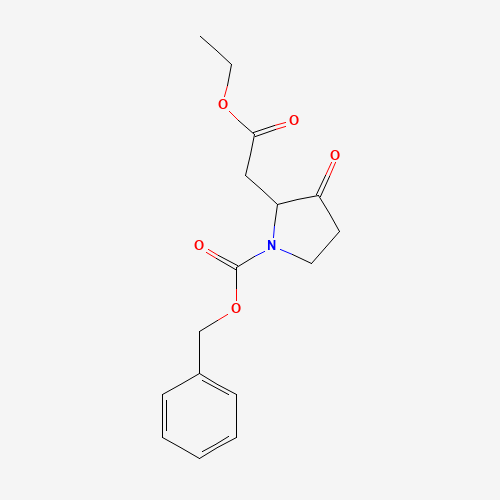 benzyl 2-(2-ethoxy-2-oxoethyl)-3-oxopyrrolidine-1-carboxylate (CAS: 219841-93-7) - Chemical Structure and Molecular Formula 