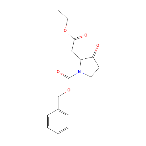 benzyl 2-(2-ethoxy-2-oxoethyl)-3-oxopyrrolidine-1-carboxylate (CAS: 219841-93-7) - Chemical Structure and Molecular Formula 