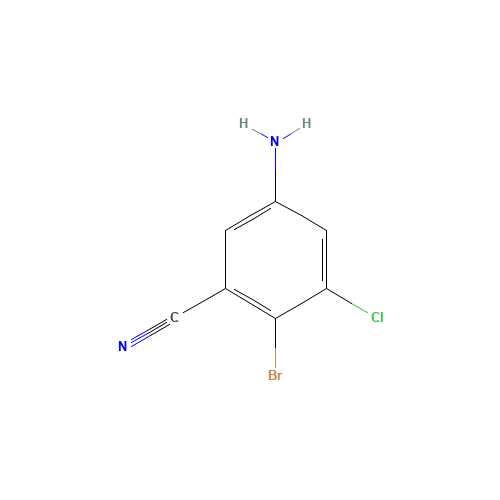 5-amino-2-bromo-3-chlorobenzonitrile (CAS: 1426805-55-1) - Chemical Structure and Molecular Formula 