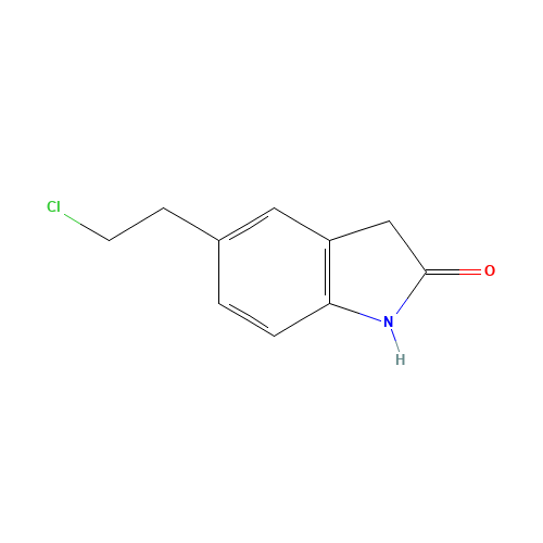 5-(2-chloroethyl)-1,3-dihydroindol-2-one (CAS: 118306-76-6) - Chemical Structure and Molecular Formula 
