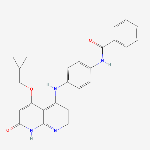 N-[4-[[5-(cyclopropylmethoxy)-7-oxo-8H-1,8-naphthyridin-4-yl]amino]phenyl]benzamide (CAS: 1203510-28-4) - Chemical Structure and Molecular Formula 