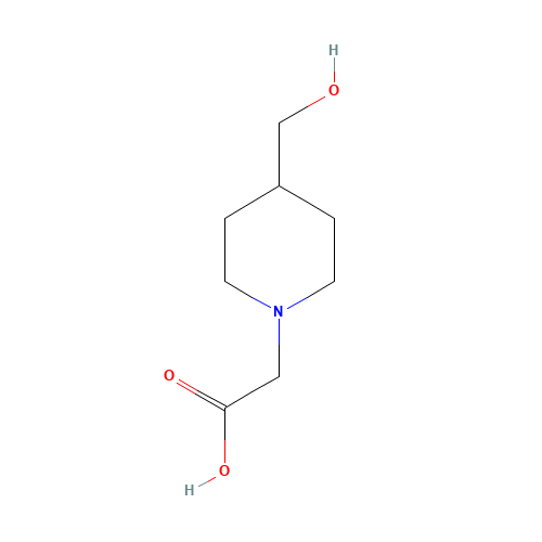 2-[4-(hydroxymethyl)piperidin-1-yl]acetic acid (CAS: 303121-12-2) - Chemical Structure and Molecular Formula 