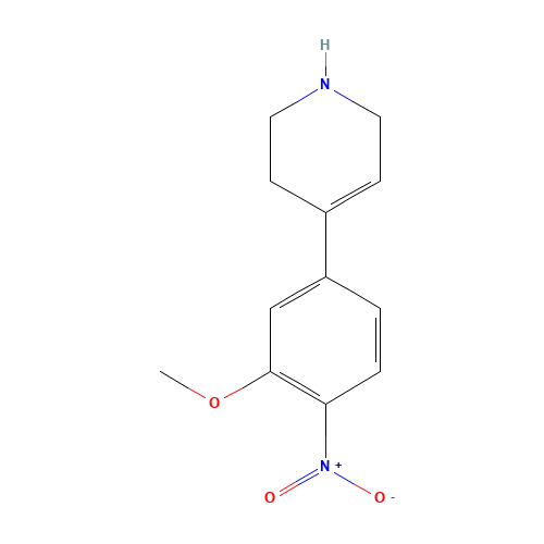 4-(3-methoxy-4-nitrophenyl)-1,2,3,6-tetrahydropyridine (CAS: 1116228-85-3) - Chemical Structure and Molecular Formula 