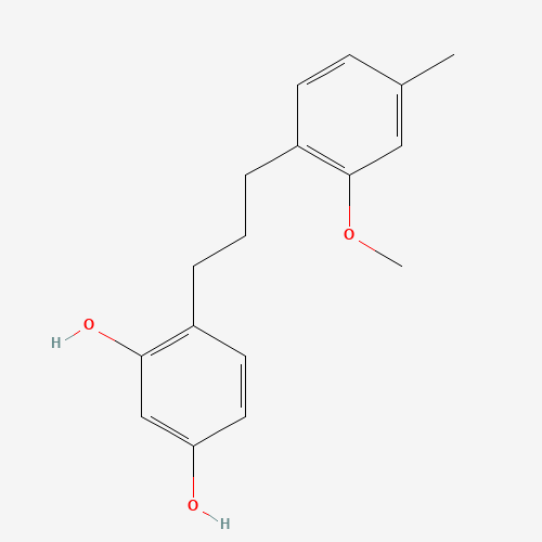 4-[3-(2-methoxy-4-methylphenyl)propyl]benzene-1,3-diol (CAS: 1218764-74-9) - Chemical Structure and Molecular Formula 