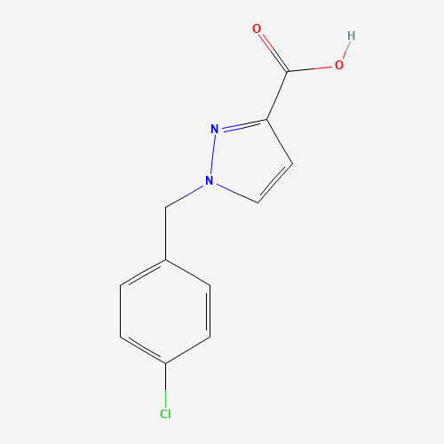 1-[(4-chlorophenyl)methyl]pyrazole-3-carboxylic acid (CAS: 1309785-77-0) - Chemical Structure and Molecular Formula 