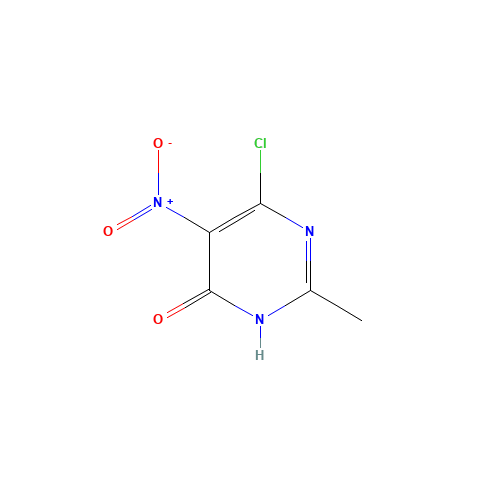 6-chloro-2-methyl-5-nitro-1H-pyrimidin-4-one (CAS: 82779-50-8) - Chemical Structure and Molecular Formula 