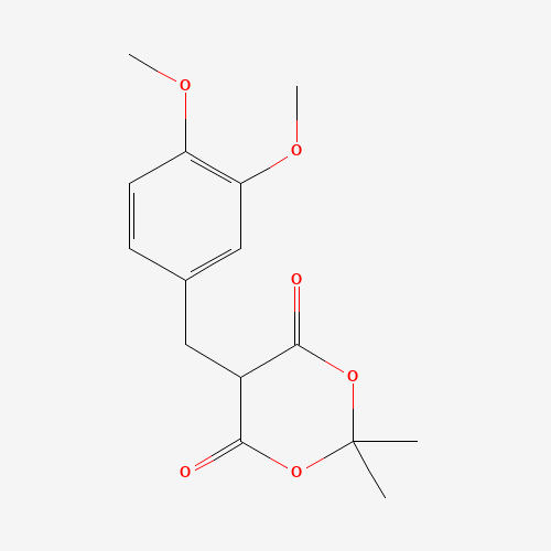 5-[(3,4-dimethoxyphenyl)methyl]-2,2-dimethyl-1,3-dioxane-4,6-dione (CAS: 154317-78-9) - Chemical Structure and Molecular Formula 