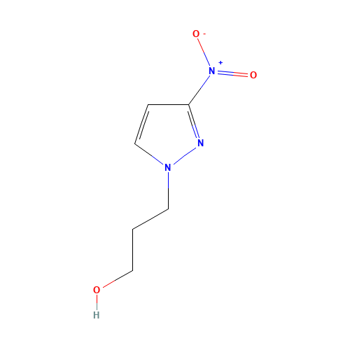 3-(3-nitropyrazol-1-yl)propan-1-ol (CAS: 1003011-37-7) - Chemical Structure and Molecular Formula 