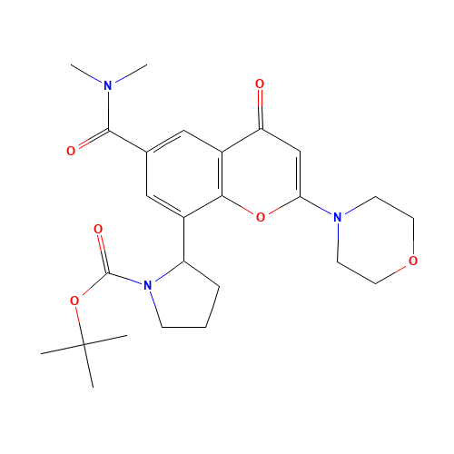 tert-butyl 2-[6-(dimethylcarbamoyl)-2-morpholin-4-yl-4-oxochromen-8-yl]pyrrolidine-1-carboxylate (CAS: 1403458-78-5) - Related Chemical Product