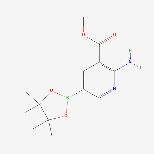 methyl 2-amino-5-(4,4,5,5-tetramethyl-1,3,2-dioxaborolan-2-yl)pyridine-3-carboxylate (CAS: 947249-44-7) - Chemical Structure and Molecular Formula 