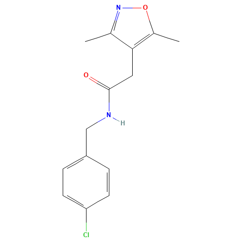 N-[(4-chlorophenyl)methyl]-2-(3,5-dimethyl-1,2-oxazol-4-yl)acetamide (CAS: 923804-22-2) - Chemical Structure and Molecular Formula 