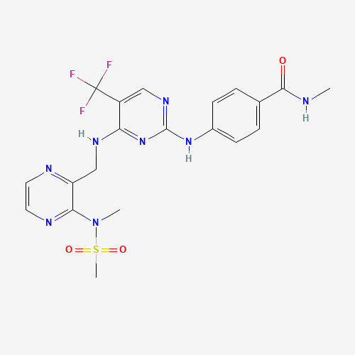 N-methyl-4-[[4-[[3-[methyl(methylsulfonyl)amino]pyrazin-2-yl]methylamino]-5-(trifluoromethyl)pyrimidin-2-yl]amino]benzamide (CAS: 1073154-85-4) - Related Chemical Product