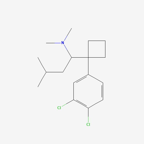 1-[1-(3,4-dichlorophenyl)cyclobutyl]-N,N,3-trimethylbutan-1-amine (CAS: 766462-77-5) - Chemical Structure and Molecular Formula 