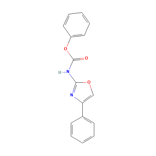 phenyl N-(4-phenyl-1,3-oxazol-2-yl)carbamate (CAS: 1432033-23-2) - Chemical Structure and Molecular Formula 