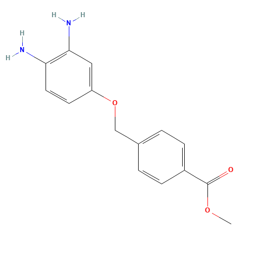 methyl 4-[(3,4-diaminophenoxy)methyl]benzoate (CAS: 1043424-72-1) - Chemical Structure and Molecular Formula 
