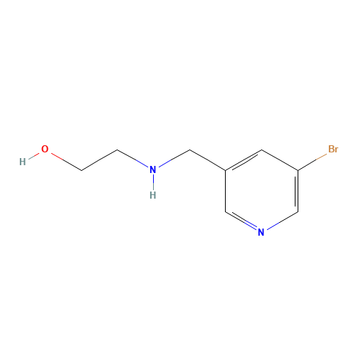 2-[(5-bromopyridin-3-yl)methylamino]ethanol (CAS: 381684-84-0) - Chemical Structure and Molecular Formula 