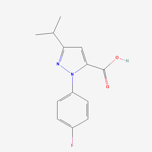 2-(4-fluorophenyl)-5-propan-2-ylpyrazole-3-carboxylic acid (CAS: 1012879-73-0) - Chemical Structure and Molecular Formula 