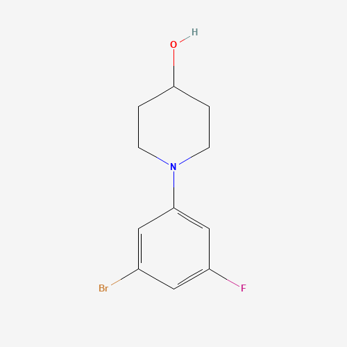 1-(3-bromo-5-fluorophenyl)piperidin-4-ol (CAS: 1129541-98-5) - Chemical Structure and Molecular Formula 