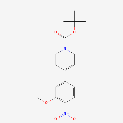 tert-butyl 4-(3-methoxy-4-nitrophenyl)-3,6-dihydro-2H-pyridine-1-carboxylate (CAS: 1233145-65-7) - Chemical Structure and Molecular Formula 