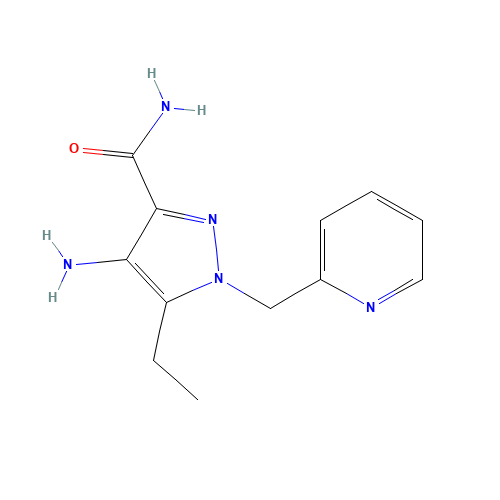 4-amino-5-ethyl-1-(pyridin-2-ylmethyl)pyrazole-3-carboxamide (CAS: 215299-75-5) - Related Chemical Product
