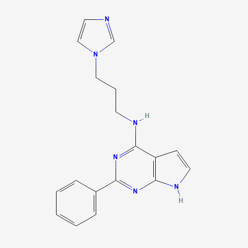 N-(3-imidazol-1-ylpropyl)-2-phenyl-7H-pyrrolo[2,3-d]pyrimidin-4-amine (CAS: 541503-87-1) - Related Chemical Product