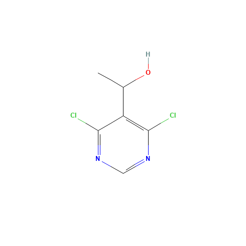 1-(4,6-dichloropyrimidin-5-yl)ethanol (CAS: 60025-05-0) - Chemical Structure and Molecular Formula 