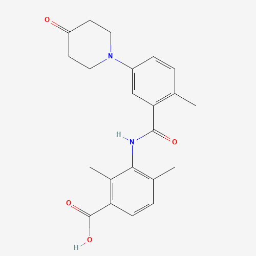 2,4-dimethyl-3-[[2-methyl-5-(4-oxopiperidin-1-yl)benzoyl]amino]benzoic acid (CAS: 1529761-11-2) - Chemical Structure and Molecular Formula 