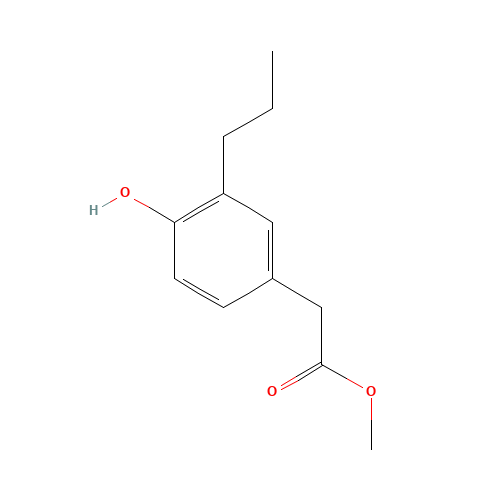 methyl 2-(4-hydroxy-3-propylphenyl)acetate (CAS: 105917-41-7) - Chemical Structure and Molecular Formula 