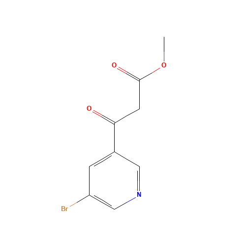 methyl 3-(5-bromopyridin-3-yl)-3-oxopropanoate (CAS: 205985-97-3) - Chemical Structure and Molecular Formula 